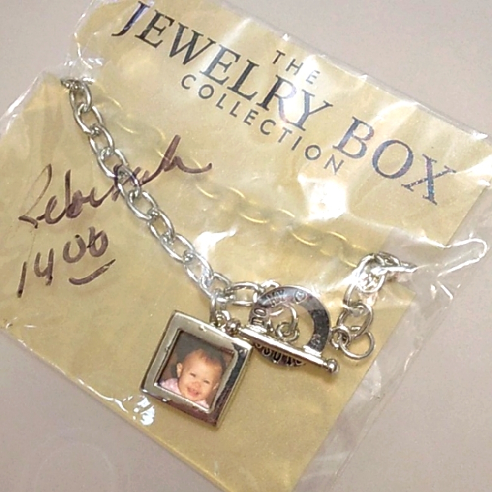 NWT silver tone photo charm toggle bracelet